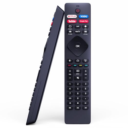 PZL NH800UP RF402A-V14 IR Remote Control Replacement for Philips Smart Android 4K Ultra HD LED TV 43PFL5766/F7 50PFL5704/F7 55PFL5604/F7 55PFL5704/F7 65PFL5504/F7 65PFL5704/F7 (No Voice Function)