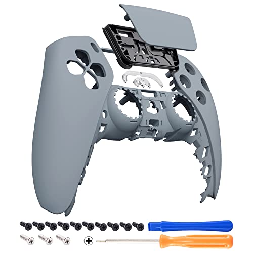 eXtremeRate New Hope Gray Touchpad Front Housing Shell Compatible with ps5 Controller BDM-010 BDM-020 BDM-030 BDM-040, DIY Replacement Shell Custom Touch Pad Cover Compatible with ps5 Controller