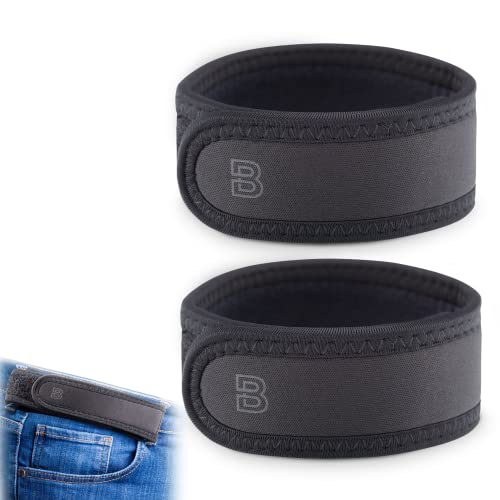 BeltBro Pro Pairs For Men – Next Generation Buckle-Free Elastic Belt With Ultra-Soft Edge Padding - Fits 1.5 Inch Belt Loops (Black)