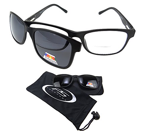 proSPORT Bifocal Sun Glasses Magnetic Polarized Clip On Clear Gray Lenses Fishing 1.25 1.50 1.75 2.00 2.25 2.50 2.75 3.00