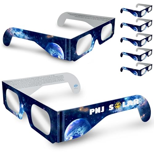 [5 Pack] Solar Eclipse Glasses AAS Approved 2024 - ISO Certified and Approved for Safe Direct Sunlight Viewing - Solar Eclipse Glasses for Kids and Parents (Galaxy Gaze)