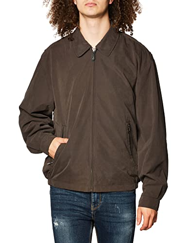 London Fog Men's Auburn Zip-Front Golf Jacket (Regular & Big-Tall Sizes), Dark Brown, Large