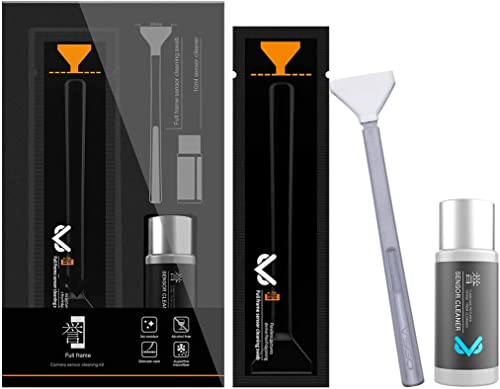 VSGO VS-S03E New Full Frame Camera Cleaning Kit 12pcs Sensor Cleaning Swab and 10ml Cleaner Compatible for Sony Nikon Canon FF CCD CMOS Clean