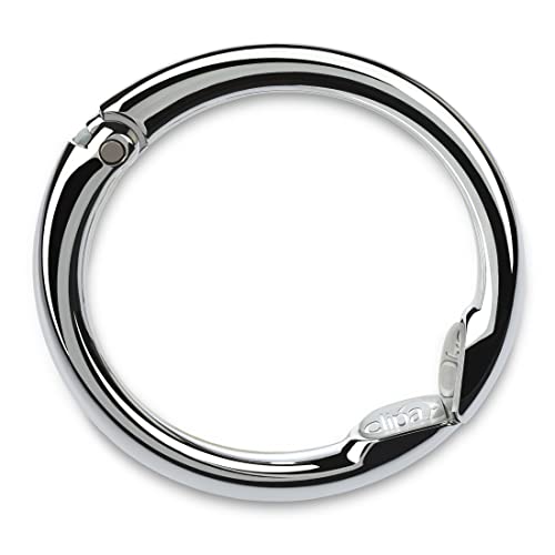 Clipa Bag Hanger - Polished Silver - The Ring That Opens Into a Hook and Hangs in Just 1/2' of Space, Holds 33 lbs., 3 yr. Warranty