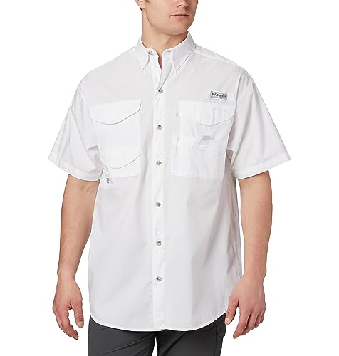 Columbia Men's Bonehead Short Sleeve Shirt, White, Large