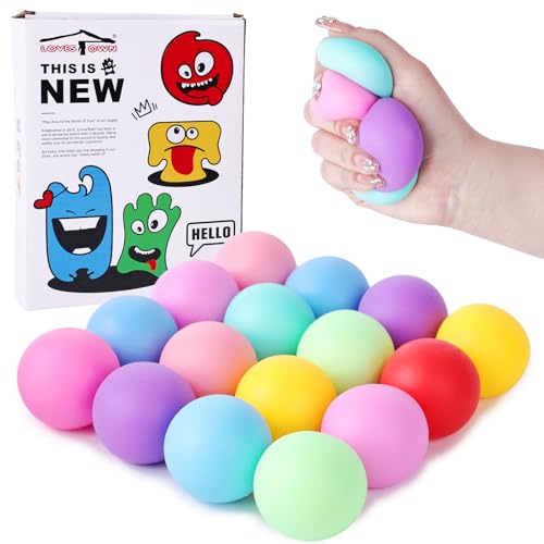 LovesTown 20PCS Slow Rising Stress Balls, Colorful Stretchy Ball Sensory Fidget Balls Squeeze Balls Anxiety Stress Relief Ball for Athletes School Finger Exercise