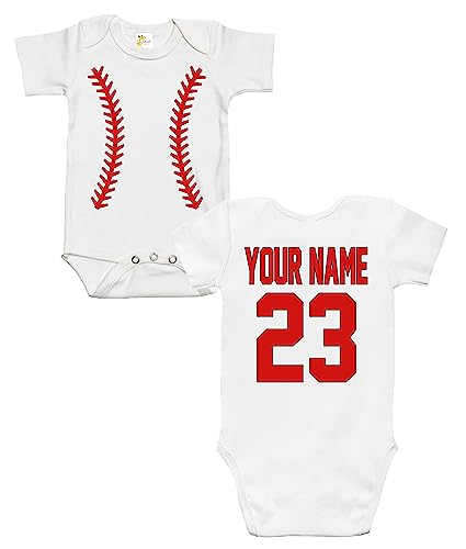Rapunzie Baby Bodysuit - Custom Personalized Baseball Jersey with Name and Number (0-3 Months)