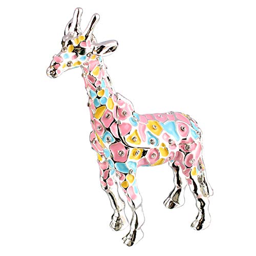 Xinkulas Colorful Giraffe Figurine Trinket Jewelry Box Collectibles Decoration Keepsake Box 5.1 Inches (Sliver)