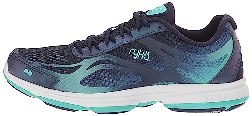 Ryka Womens Devotion Plus 2 Walking Shoe, Navy Aqua, 8 US