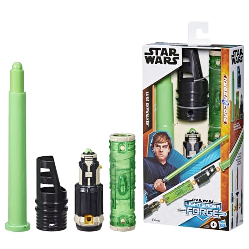 STAR WARS Lightsaber Forge Kyber Core Luke Skywalker, Officially Licensed Green Customizable Lightsaber, Toys for 4 Year Old Boys and Girls