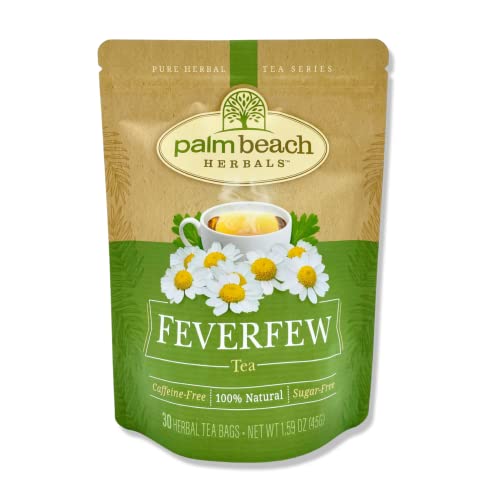 Feverfew Tea - Pure Herbal Tea Series by Palm Beach Herbals (30ct) [Packaging May Vary]