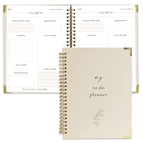 Simplified To Do List Notebook - Aesthetic Daily Planner to Easily Organize Your Tasks And Boost Productivity - Stylish Undated Planner And School or Office Supplies For Women