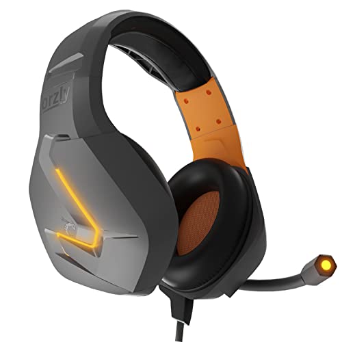 Orzly Gaming Headset (Orange) for PC and Gaming Consoles PS5, PS4, Xbox Series X | S, Xbox ONE, Nintendo Switch & Google Stadia Stereo Sound with Noise Cancelling mic - Hornet RXH-20 Vesuvius Edition