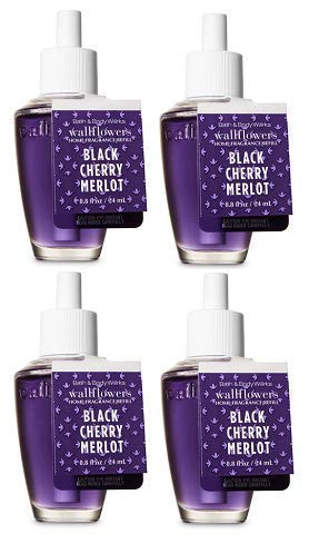 Bath and Body Works 4 Pack Black Cherry Merlot Wallflowers Fragrance Refill. 0.8 fl oz.