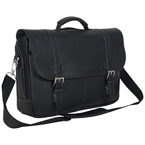 Kenneth Cole REACTION Show Business 16' Colombian Leather Business Laptop Portfolio Messenger Bag, Black