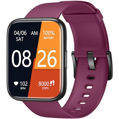 Stiive Smart Watch, 45mm AMOLED Fitness Tracker with Heart Rate/Sleep Monitor Steps Calories Counter, IP68 Waterproof Smartwatch for Women Men, Pedometer Watch Compatible with Android iOS