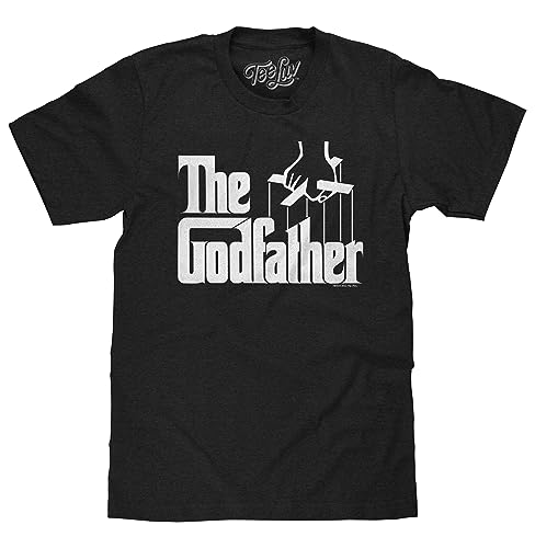 Tee Luv Men's The Godfather Shirt - Retro Mafia Movie Logo T-Shirt (Black) (L)