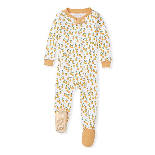 Burt's Bees Baby baby girls Pajamas, Zip Front Non-slip Footed Pjs, 100% Organic Cotton and Toddler Sleepers, Freshly Picked, 12 Months US