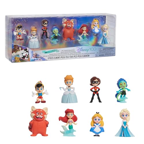 Just Play Disney100 Years of Epic Transformations, Limited Edition 8-piece Figure Set, Officially Licensed Kids Toys for Ages 3 Up