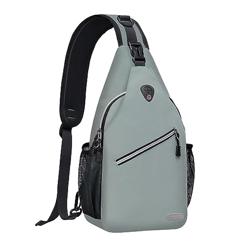 MOSISO Sling Backpack, Multipurpose Crossbody Shoulder Bag Travel Hiking Daypack, Sage Green, Medium