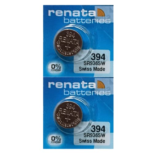 Renata 394 SR936SW Batteries - 1.55V Silver Oxide 394 Watch Battery (2 Count)