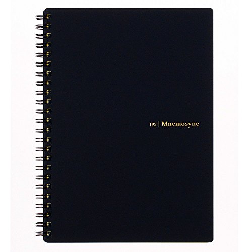 Maruman MNEMOSYNE Notebook 8.27 x 5.83 Inches (A5), 7mm ruled 24-line, 80 Sheets (N195A), Black