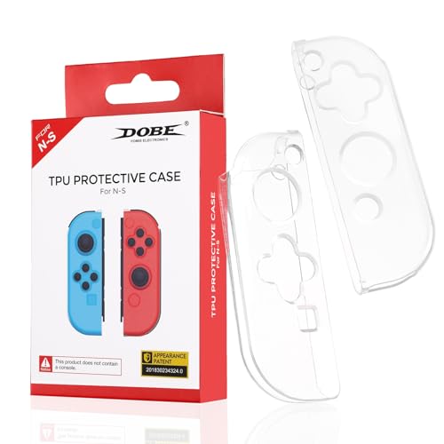 Soft Replacement Shell Case for Nintendo Switch Joy-Con, Clear TPU Protective Cover Case Compatible with NS Joy Cons Handheld Controller (QU-H8G5-0LTJ)