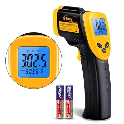 Etekcity Infrared Thermometer Laser Temperature Gun for Griddle, -58°F to 1130°F for Food, BBQ, Pizza Oven Accessories, Non Contact IR Heat Gun for Pool, Reptile, Cooking, Kitchen, Fridge