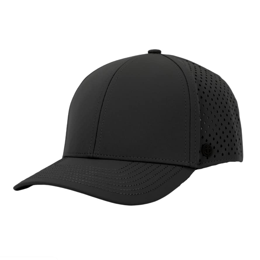 ANKOR Ultra Performance Baseball Hat | Water & Sweat Resistant | Breathable | Golf | Boat | Beach | Lake | Workout | Fishing |Everyday | Minimalist | Men and Women (Black)