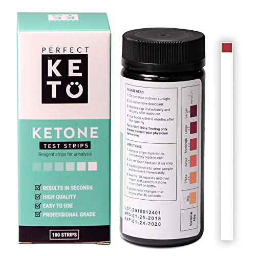 Perfect Keto Test Strips - Best for Testing Ketones in Urine on Low Carb Ketogenic Diet, Ketosis Home Urinalysis Tester Kit, 100 CT