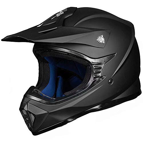 ILM Adult Dirt Bike Helmets Motocross ATV Dirtbike BMX MX Offroad Full Face Motorcycle Helmet, DOT Approved Model 128S (Matte Black, Adult-XLarge)