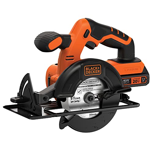 BLACK+DECKER 20V MAX POWERCONNECT 5-1/2 in. Cordless Circular Saw with Battery and Charger (BDCCS20C)