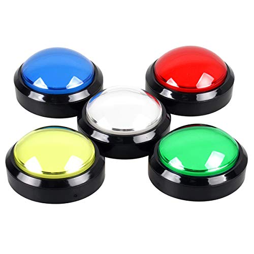 EG STARTS 5 Pcs/lot Arcade Buttons LED 100mm Big Dome Shaped 12V LED Push Button Switch Compatible for Arcade Machine DIY Kit Video Games Parts Pop'n Music