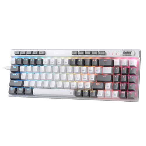 Redragon K655 75% RGB Wired Mechanical Gaming Keyboard, 78 Keys Hot-Swap Mechanical Keyboard w/Aluminum Cover Board, Upgraded Socket and Onboard Macro/Media Keys, Quiet Linear Red Switch