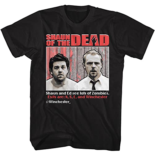 Shaun of The Dead Horror Comedy Movies Shaun of The Dead Video Game Adult Short Sleeve T-Shirts Graphic Tees Black