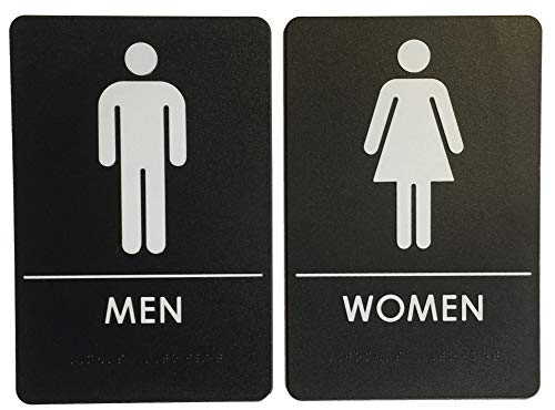 USA Made - Men's and Women's Restroom Signs ADA-Compliant Bathroom Door Signs for Offices, Businesses, and Restaurants,