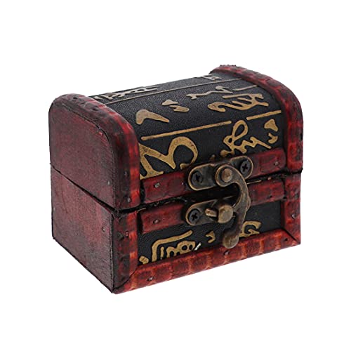 SandT Collection 3 Inch Wooden Keepsake Treasure Chest Trinket Box - Hieroglyphics