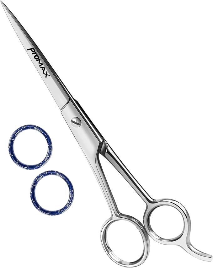 ProMax Care Hair Cutting and Hairdressing Scissors 7.5 Inch, Stainless Steel shears with smooth Razor & Sharp Edge Blades, for Salons, Professional Barbers, Men & Women, Kids, Adults, & Pets