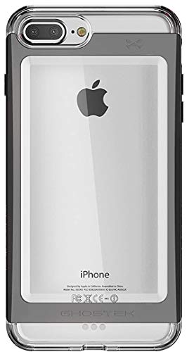 Ghostek Cloak Clear iPhone 7 Plus, iPhone 8 Plus Case with Slim Metal Bumper Design Shockproof Heavy Duty Protection Wireless Charging 2017 iPhone 8 Plus, 2016 iPhone 7 Plus (5.5 Inch) - (Black)
