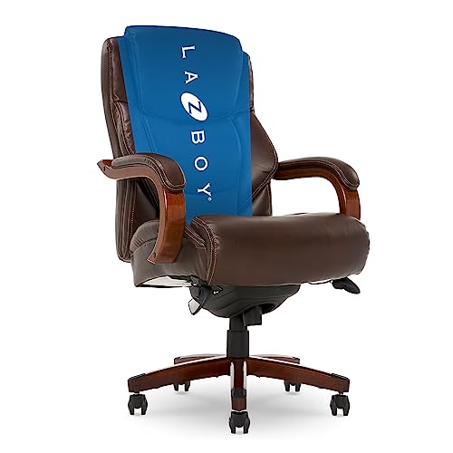 La-Z-Boy Delano Big & Tall Executive Office Chair, High Back Ergonomic Lumbar Support, Bonded Leather, Brown