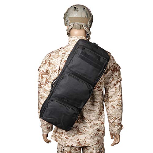 HESHS wolfslaves New Tactical 24' Rifle Gear Shoulder MP5 Sling Bag Army Backpack Black MPS Hunting Bag Cross Bag