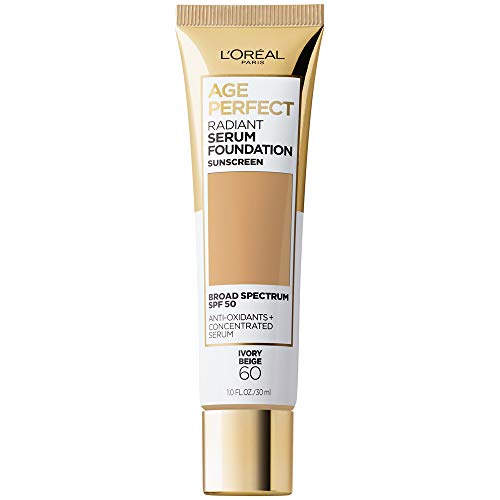 L'Oreal Paris Age Perfect Radiant Serum Foundation with SPF 50, Ivory Beige, 1 Ounce