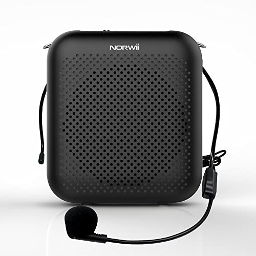 NORWII Portable Rechargeable Mini Voice Amplifier with Wired Microphone Headset & Waistband, Personal Voice Amplifier for Teachers, Presentation, Tour Guides, Meeting, Coaches