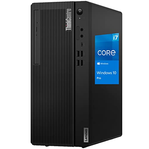 Lenovo ThinkCentre M70T Tower Desktop, Intel i7-10700, 32GB RAM, 512GB SSD, 630 Graphics, DVDRW, DisplayPort, HDMI, Wi-Fi, BT, Windows 10 Pro, Black