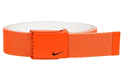 Nike Men's New Tech Essentials Reversible Web Belt, Team Orange/White, One Size