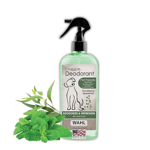Wahl USA Deodorizing & Refreshing Pet Deodorant for Dogs - Eucalyptus & Spearmint Scent to Refresh the Skin and Coat - Model 820011A