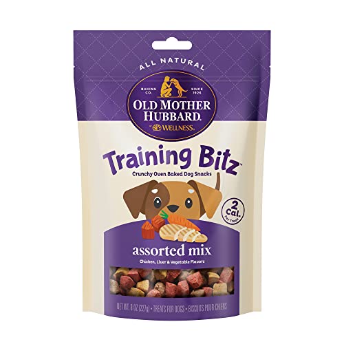 Old Mother Hubbard by Wellness Training Bitz Assorted Mix Natural Dog Treats, Crunchy Oven-Baked Biscuits, Ideal for Training, 8 ounce bag