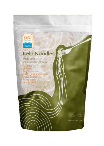 Sea Tangle Kelp Noodles (12oz) - Pack of 6 - Low Calorie Asian Noodles for Healthy Noodle Dishes - Gluten Free, Keto Noodle Sub for Rice Noodles, Glass Noodles, Pad Thai Noodles, Vermicelli