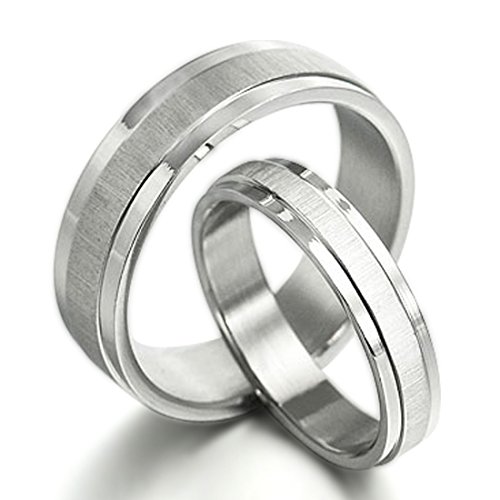 Gemini Free Engrave Groom Bride Matching Anniversary Couple Titanium Wedding Bands Rings Set Valentine Day Gift