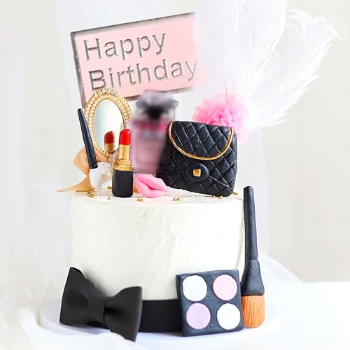 JeVenis Makeup Cake Decorations Spa Birthday Cake Topper Spa Party Supplies Salon Birthday Decoration